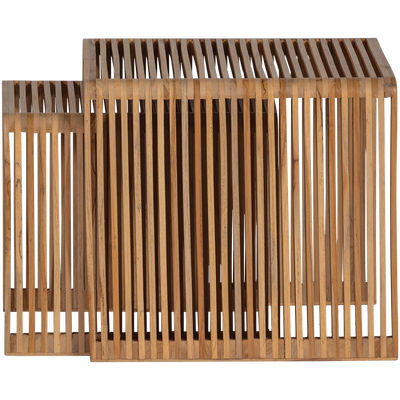 Jasmijn bijzettafel recycled teak naturel - set van 2