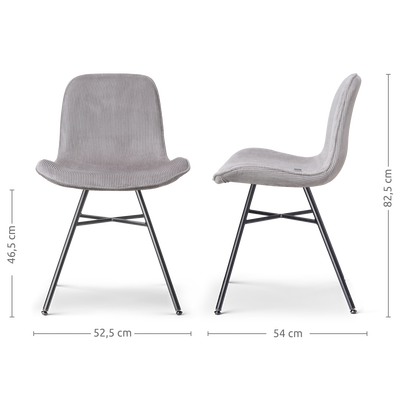 Eetkamerstoel Noa-Fé gestoffeerd - zwart onderstel