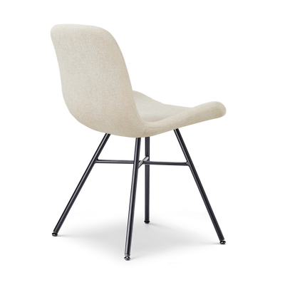 Eetkamerstoel Noa-Fé gestoffeerd - zwart onderstel