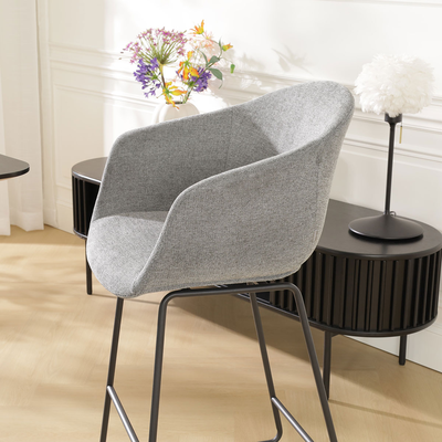 Barkruk Nino-Otis gestoffeerd met zwart onderstel (zithoogte 65 cm)