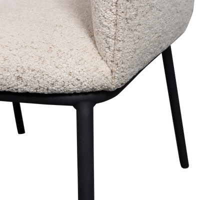 Leon eetkamerstoel boucle naturel melange
