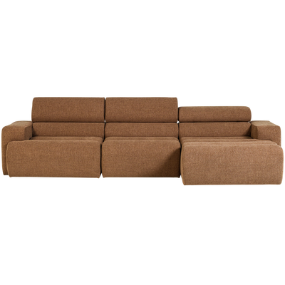 Novi chaise longue bank rechts donkerbruin melange