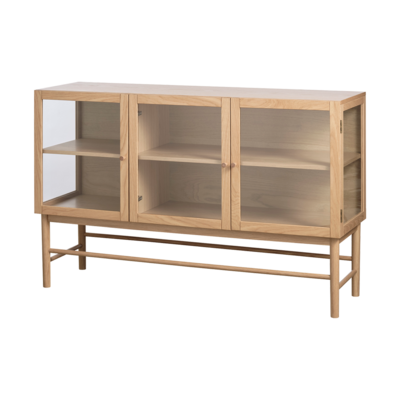 Eikenhouten dressoir Boris - met glazen deuren