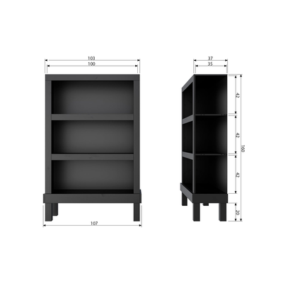 Bonk open kast grenen matzwart [fsc]