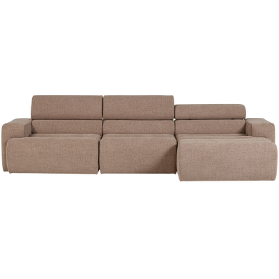 Novi chaise longue bank rechts donkerbruin melange