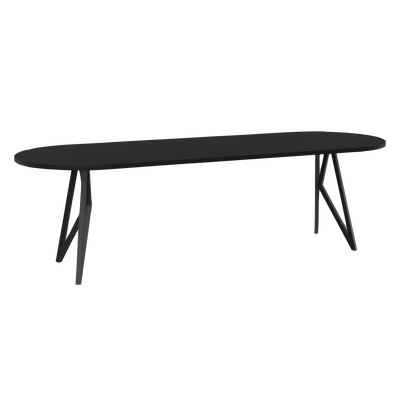 Studio HENK tafel Butterfly Plat ovaal - zwart frame, HPL Fenix nero ingo