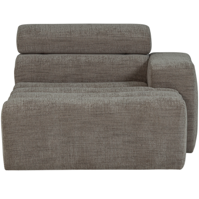 Novi chaise longue element arm rechts boucle karamelbruin