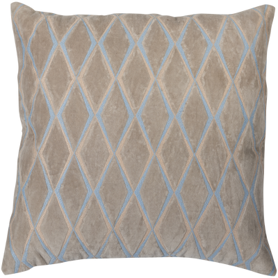 Laon kussens velvet naturel/blauw - set van 3