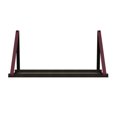 Stalen wandplank 70x20cm - incl. leren plankdragers