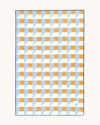 Maison Deux plaid Cubics Blauw Honing