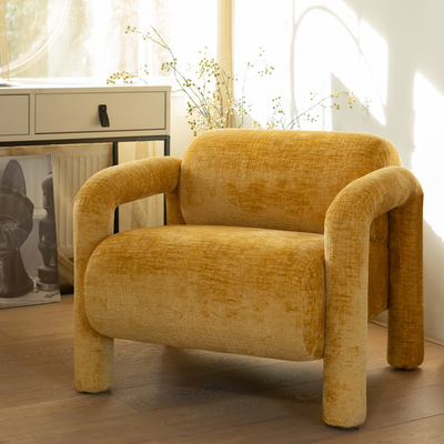 Lenny fauteuil met dessin grijsblauw