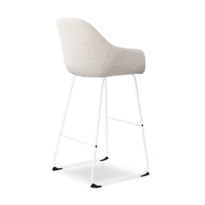 Barkruk Nino-Mae met armleuningen - wit onderstel 75 cm