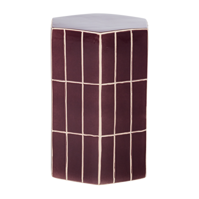 Plu decoratieve bijzettafel 42x30x26 cm keramiek paars