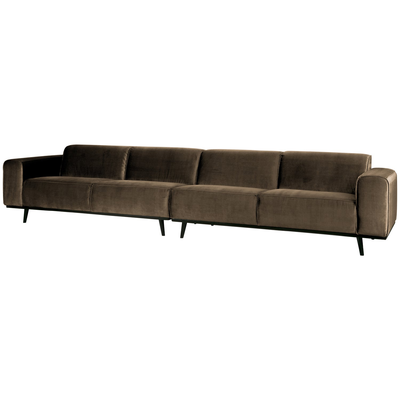Statement xl 4-zits bank 372 cm lichtbruin melange