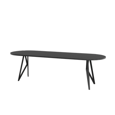 Studio HENK tafel Butterfly Plat ovaal - zwart frame, zwarte beits