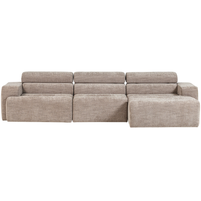 Novi chaise longue bank rechts donkerbruin melange