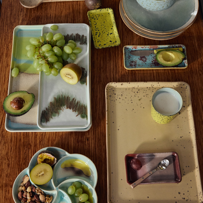 HKliving Servies 70's ceramics cake tray Cherry