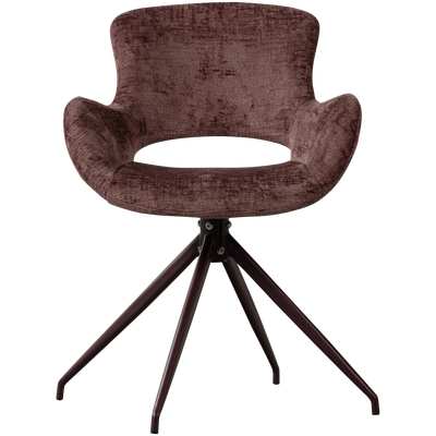 Eliva eetkamerstoel structure velvet paars - set van 2