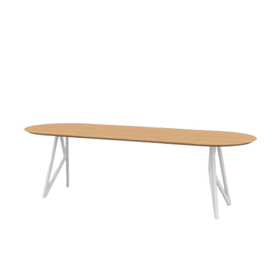 Studio HENK tafel Butterfly Plat ovaal - wit frame, hardwax light 3041