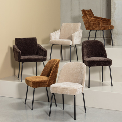 Vogue eetkamerstoel structure velvet brass