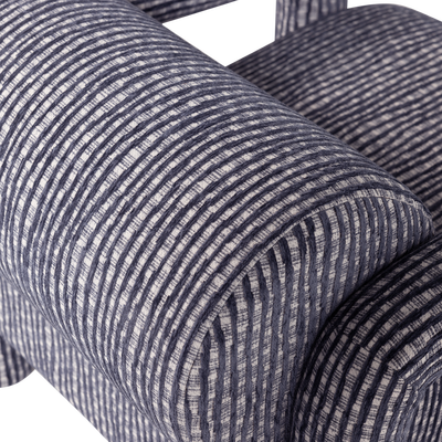 Lenny fauteuil met dessin grijsblauw
