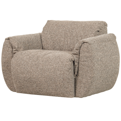 Baggy draaifauteuil geweven stof warmgrijs melange