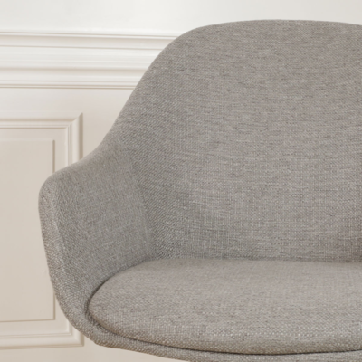 Barkruk Nino-Mae met armleuningen - wit onderstel 75 cm