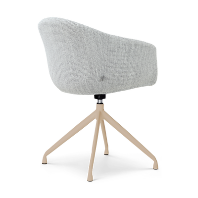 Draaibare eetkamerstoel Nola-Otis met armleuningen - beige onderstel