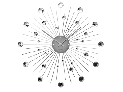 Wall clock Sunburst crystal large