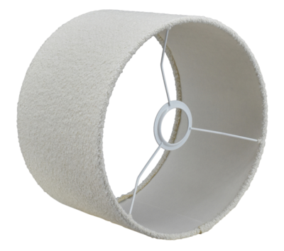 Lampenkap rond bouclé blanc