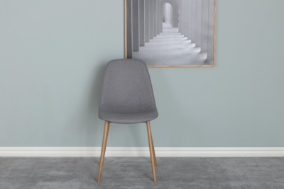 Hakaro Eetkamerstoel - Grijs met houten poten