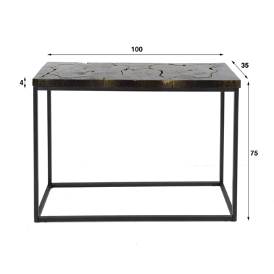 Haltafel Zwart &amp; Goud