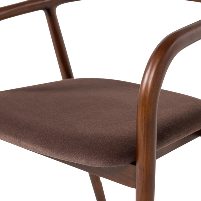 Bran eetkamerstoel beukenhout velvet bruin [fsc]