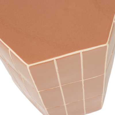 Plu decoratieve bijzettafel 54x38x32 cm keramiek oudroze