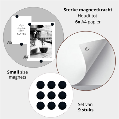 Magneetjes voor magneetbord | Set van 9