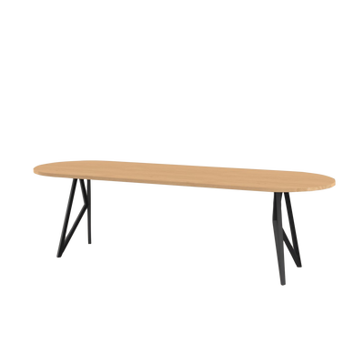 Studio HENK tafel Butterfly Plat ovaal, zwart frame - Smart Collectie
