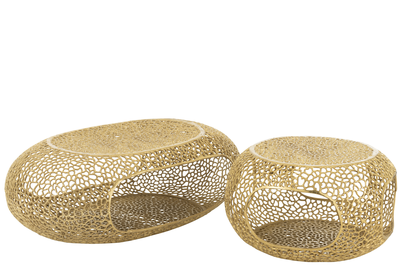 Salontafel ovaal aluminium goud