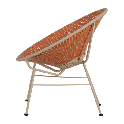 Kazoun tuin loungestoel wicker oranje