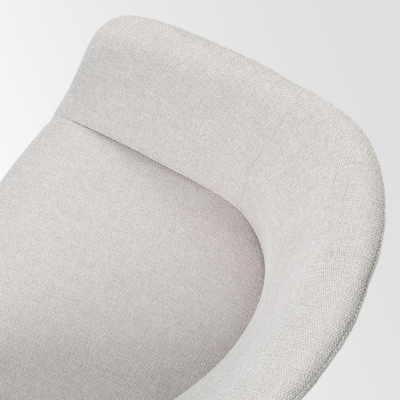 Eetkamerstoel Nora-Otis gestoffeerd - wit onderstel - met armleuningen