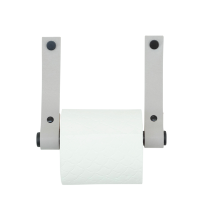 Leren toiletrolhouder (roldrager: zwart metaal)