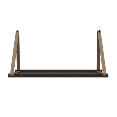 Stalen wandplank 98x20cm - incl. leren plankdragers