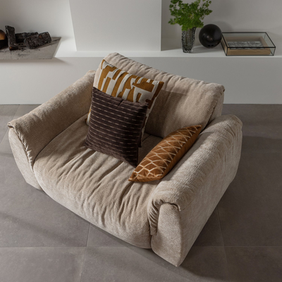 Baggy loveseat geweven chenille bruin