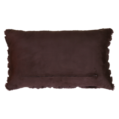 Kussen bont ruit dark chocolate