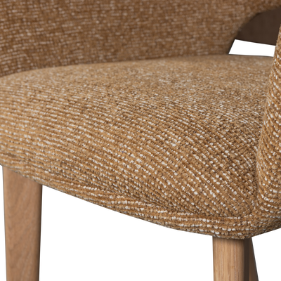 Murat eetkamerstoel taupe met houten poot naturel