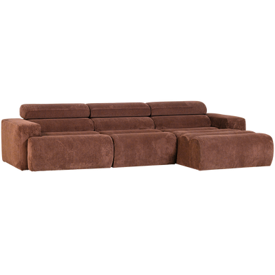 Novi chaise longue bank rechts donkerbruin melange
