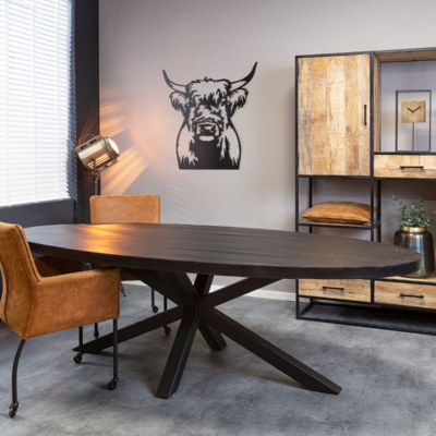 Ovale Tafel Maas Zwart