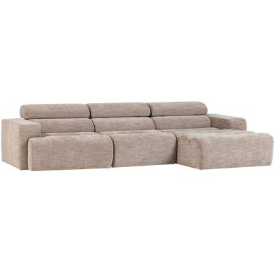 Novi chaise longue bank rechts donkerbruin melange