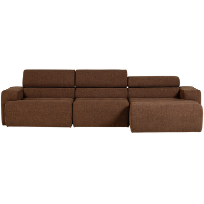 Novi chaise longue bank rechts donkerbruin melange