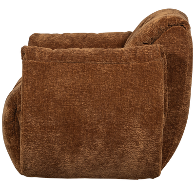 Baggy draaifauteuil geweven stof warmgrijs melange