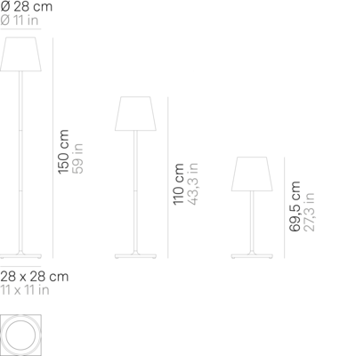 Zafferano oplaadbare vloerlamp XXL